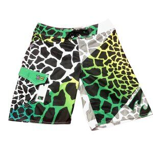 Billabong Taj Burrow Signature Board Shorts Mens 31 Safari Y2K Bottle Opener VTG